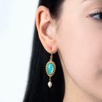 Teardrop Amazonite Earrings - 925 Sterling Silver - Image 2