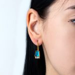 Pariba and Pearl Earrings - 925 Sterling Silver and Gold Plated - Image 2