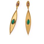 Green Onyx and Tourmaline Earrings