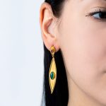 Blue Topaz and Tourmaline Earrings - 925 Sterling Silver and Gold Plated - Image 2