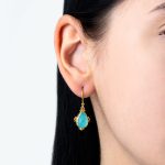 Moonstone Hook Earrings - 925 Sterling Silver and Gold Plated - Image 2
