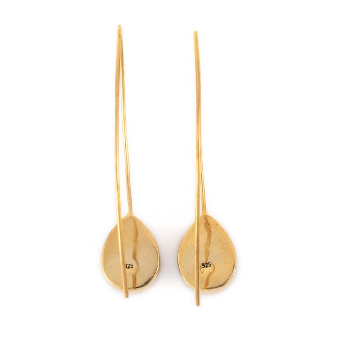 Sterling Silver Gold Plated Apatite Doublet Hook Earrings - Image 3