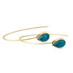 Sterling Silver Gold Plated Apatite Doublet Hook Earrings - Image 2