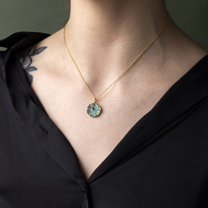 Glass Engaving Necklace - 925 Sterling Silver and Gold Plated - Image 2