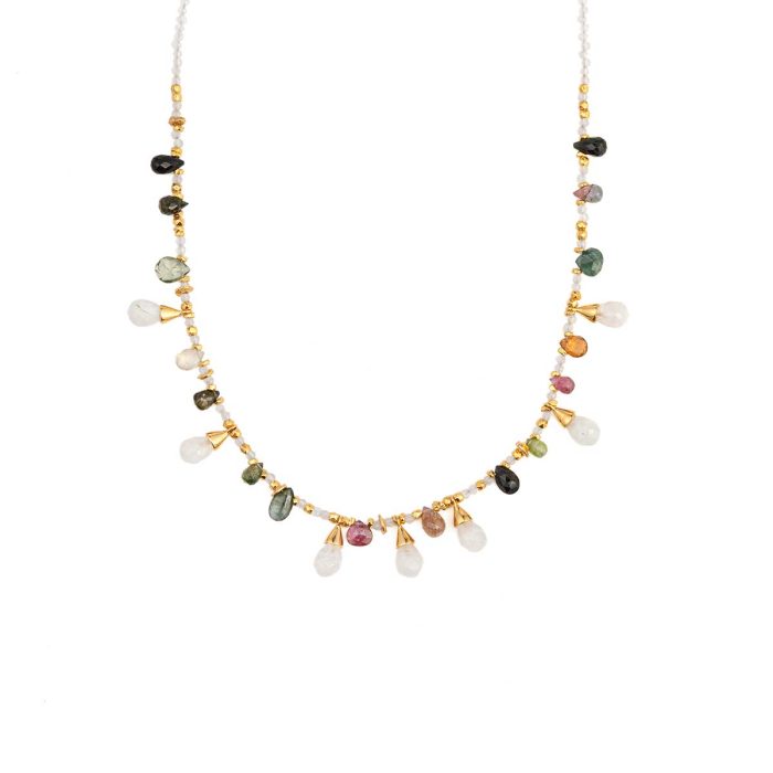 Moonstone and Tourmaline Necklace