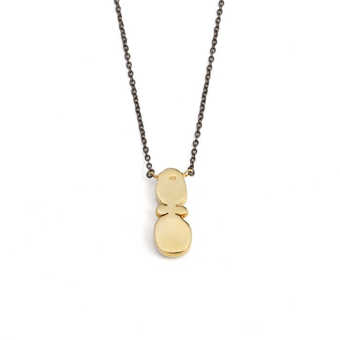 925 Sterling Silver and Gold Plated London Blue Topaz Necklace - Image 3