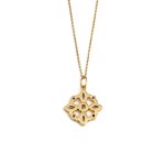 Blue Topaz Flower Necklace - 925 Sterling Silver and Gold Plated - Image 3