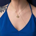 Blue Topaz Flower Necklace - 925 Sterling Silver and Gold Plated - Image 2