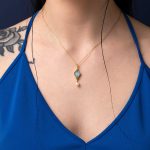 925 Sterling Silver and Gold Plated Amazonite Necklace - Image 2
