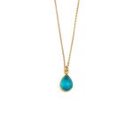 Tear Drop Pariba Necklace - 925 Sterling Silver and Gold Plated