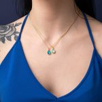 Tear Drop Pariba Necklace - 925 Sterling Silver and Gold Plated - Image 2