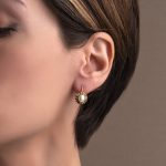 Tourmaline and Pearl Round Earrings - 925 Sterling Silver and Gold Plated - Image 2