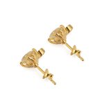 Lemon Quartz Stud Earrings - 925 Sterling Silver and Gold Plated - Image 2