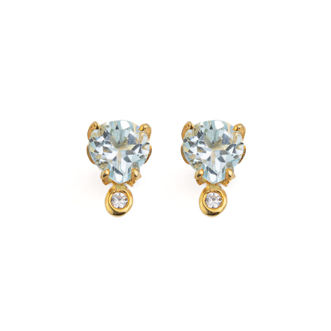 EI-SK-08440016 Blue Topaz Zircon Stud Earrings