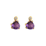 Amethyst Zircon Stud Earrings