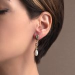 Blue Topaz Amethyst Pearl Dangle Earrings - 925 Sterling Silver and Gold Plated - Image 2