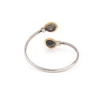 Alexander the Great Bangle Bracelet – 925 Sterling Silver and 14K Gold - Image 3
