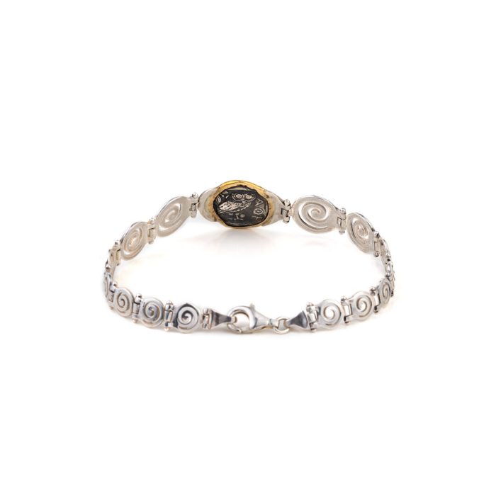 Goddess Athena Spiral Bracelet - 14K gold and Sterling Silver - Image 3