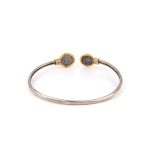 Phaistos Disc Bangle Bracelet – 925 Sterling Silver and 14K Gold - Image 3