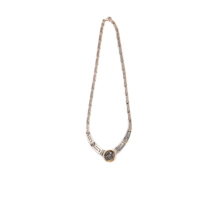 Athena and Owl Necklace – 925 Sterling Silver and 14K Gold - Image 3