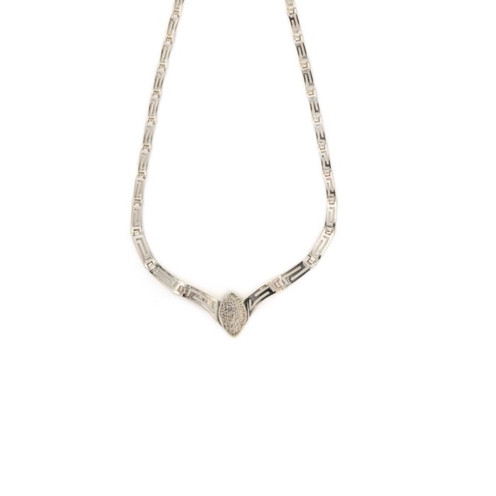 Greek Key Necklace with Amazonite - 14K Gold and 925 Sterling Silver - Image 3