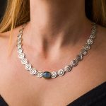 Lapis Lazuli Spiral Necklace- 14K Gold and 925 Sterling Silver - Image 4