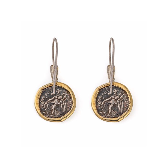 Athena Dangle Earrings – 925 Sterling Silver and 14K Gold - Image 3