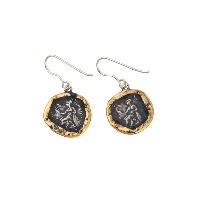 Alexander the Great Dangle Earrings – 925 Sterling Silver and 14K Gold - Image 3