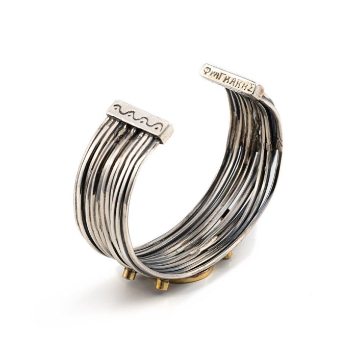 Goddess Athena Cuff Bracelet - 18K Gold and 925 Sterling Silver - Image 7
