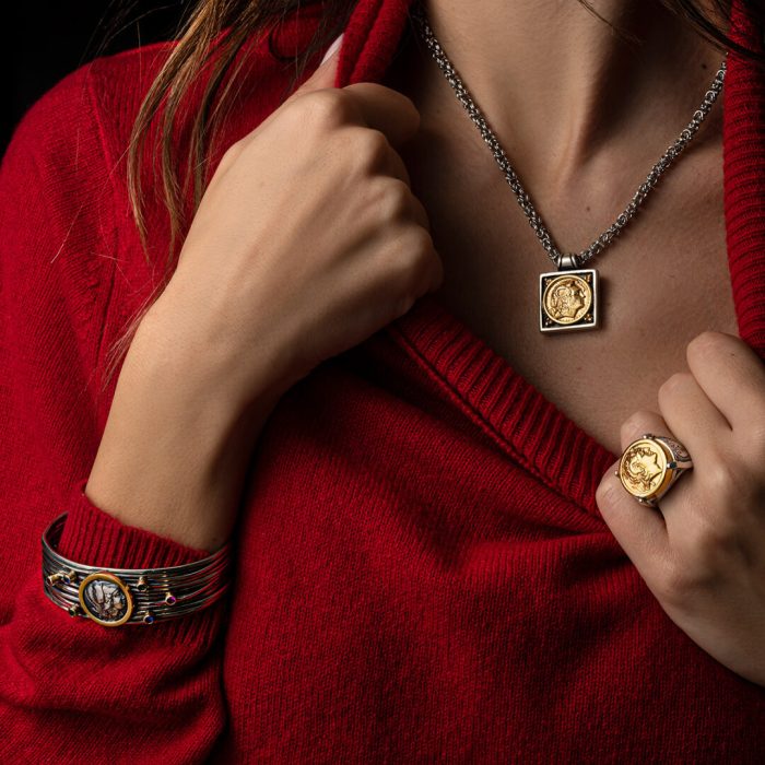 Alexander the Great Pendant - 14K Gold and Sterling Silver - Image 2