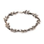 Olive Leaves Link Bracelet - 925 Sterling Silver - Image 2