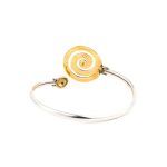 Spiral Hinge Bracelet - 925 Sterling Silver and Gold Plated - Image 2