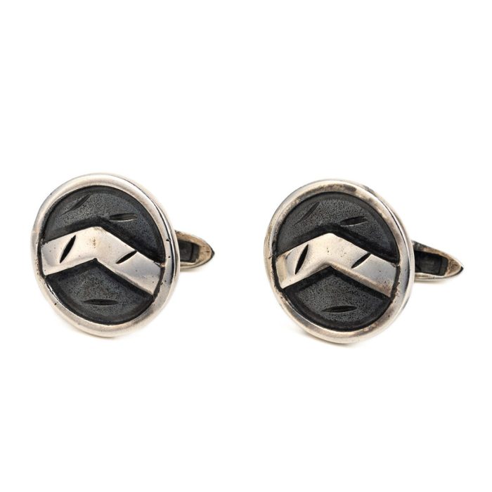 Leonidas Shield Cufflinks - 925 Sterling Silver - Image 1