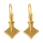 Rhombus Byzantine Earrings with Blue Zircon - Image 2