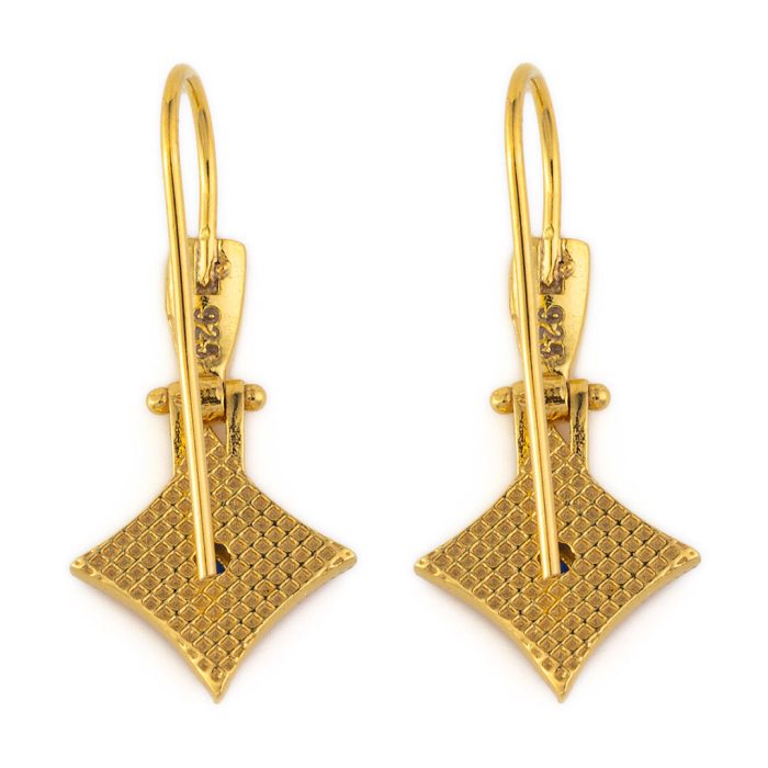 Rhombus Byzantine Earrings with Blue Zircon - Image 2