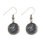 Goddess Athena Coin Earrings - 925 Sterling Silver - Image 2