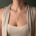 Byzantine Cross - 925 Sterling Silver Gold Plated with Zircon - Image 2