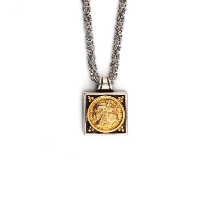 Alexander the Great Pendant - 14K Gold and Sterling Silver - Image 1