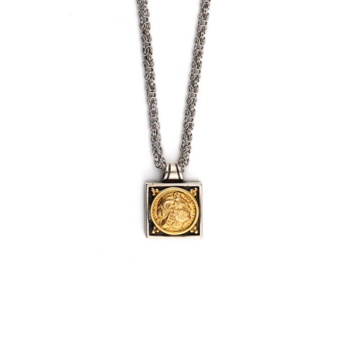 Alexander the Great Pendant - 14K Gold and Sterling Silver - Image 3