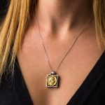 Goddess Athena Coin Pendant - 14K Gold and Sterling Silver - Image 2