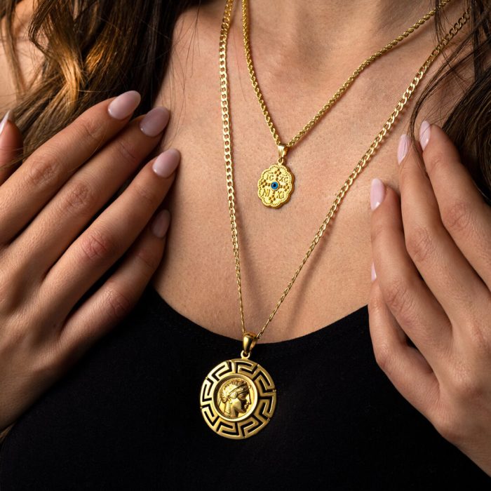 Conqueror’s Cross Constantinato Pendant with Eye – 14K Gold - Image 2