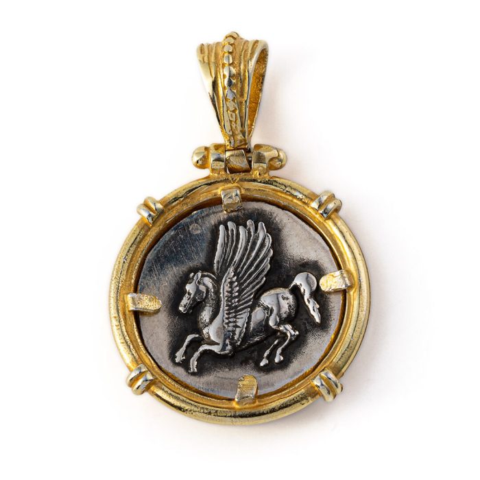 Pegasus Winged Horse Pendant - 925 Sterling Silver Gold Plated - Image 3