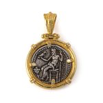 Hercules Coin Pendant - Sterling Silver Gold Plated - Image 2