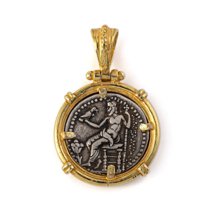 Hercules Coin Pendant - Sterling Silver Gold Plated - Image 2