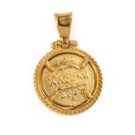 Goddess Athena Pendant - 925 Sterling Silver and Gold Plated - Image 2