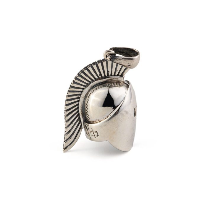 Spartan Helmet Pendant - 925 Sterling Silver - Image 2