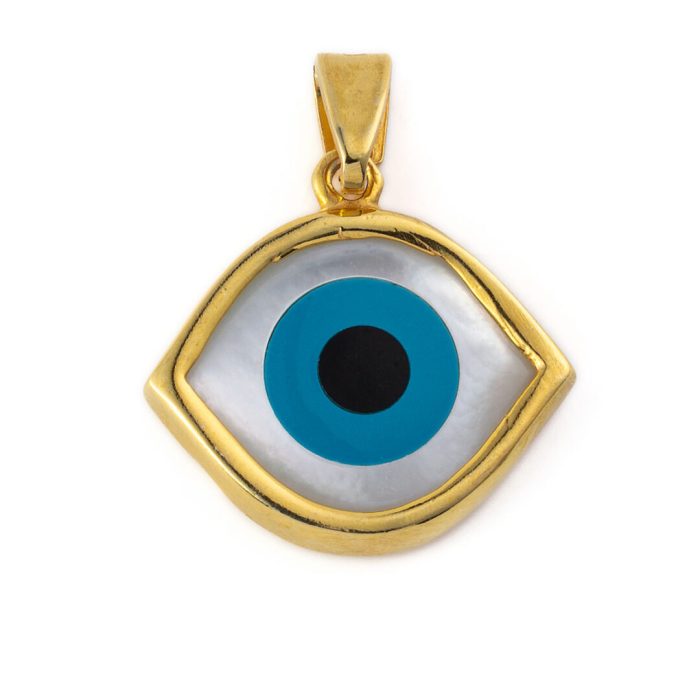 Evil Eye Pendant - 925 Sterling Silver Gold Plated - Image 1