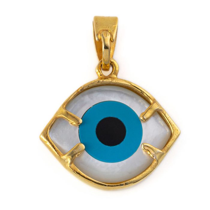 Evil Eye Pendant - 925 Sterling Silver Gold Plated - Image 2