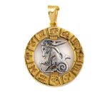 Capricorn Zodiac Pendant - 925 Sterling Silver Gold Plated