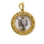 Scorpio Zodiac Pendant - 925 Sterling Silver Gold Plated